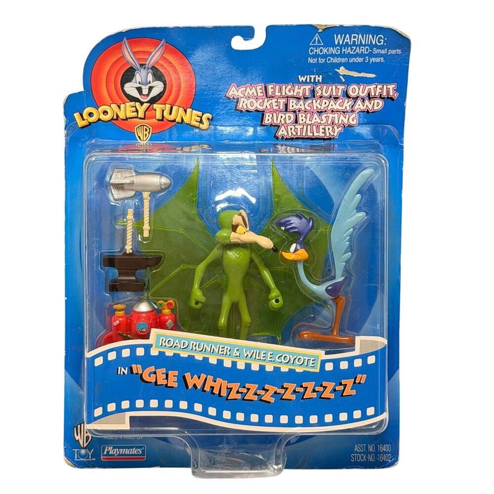 Looney Tunes Road Runner & Wile E. Coyote "Gee Whizzzz" 1997 Playmates Toys New